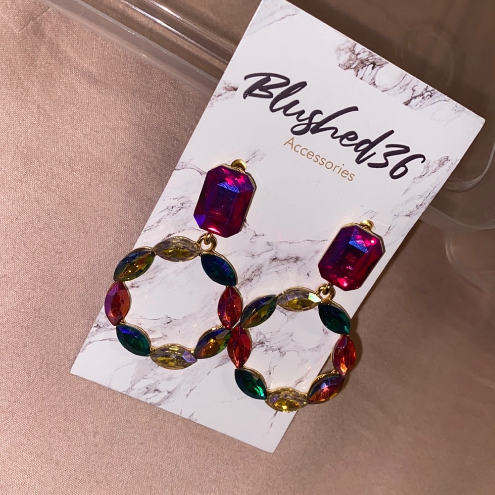 Mini Colorful Gem Stone Earrings
